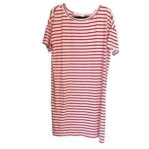 Sonnet James Red White Striped Play Dress SZ L